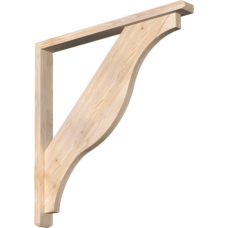 Funston Craftsman Smooth Bracket W/ Offset Brace, Douglas Fir, 3 1/2W X 36D X 36H